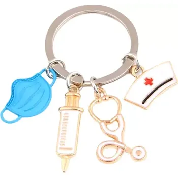 Unique Klíčenka pro lékaře a zdravotníky modrá rouška