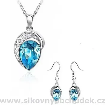 Souprava šperků Souprava Swarovski El. náhrdelník a náušnice modrá SWS197