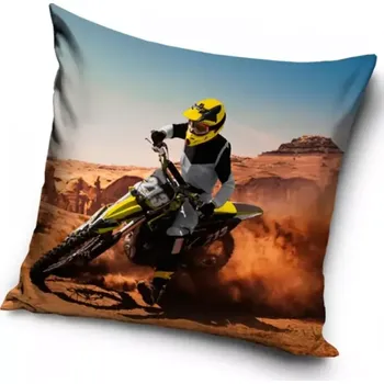 Povlak na dekorativní polštářek Carbotex Povlak na polštářek Motocross v poušti 40 x 40 cm