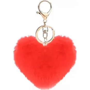Přívěsek na klíče Srdce plyšové