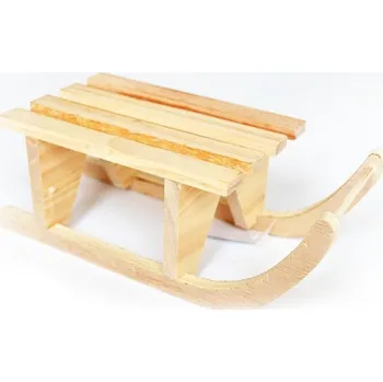 Vánoční dekorace Dřevěné sáňky, přírodní, 21 cm