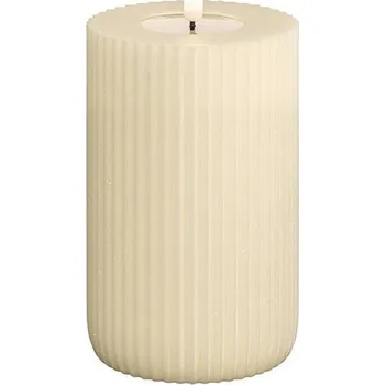 Svíčka DeluxeHomeart LED svíčka Solid Stripe Creme 12,5 cm