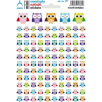 samolepka Arch Školní minisamolepky sovičky 115 ks