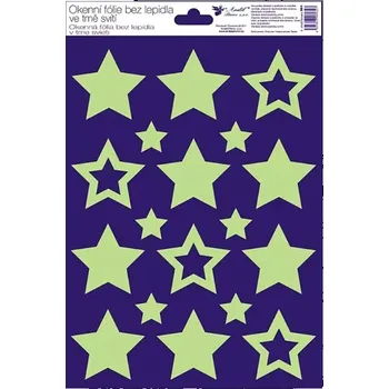 Okenní dekorace Okenní dekorace fólie svítící ve tmě 20x30 cm hvězdy 1