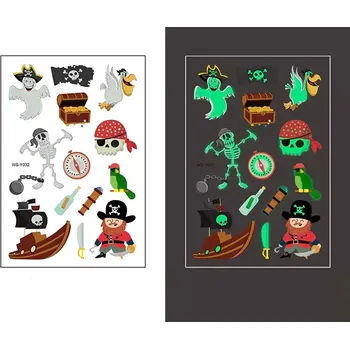 Odstranitelné tetování Glow Tattoo tetovací obtisky svítící ve tmě piráti