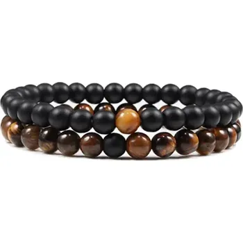 Náramek MiTe Náramky pro páry Tiger Eyes 6 mm