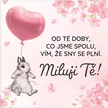 Dekorativní magnet Albi Magnetka s textem Miluji Tě