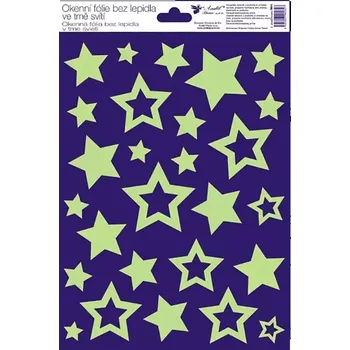 Okenní dekorace Okenní dekorace fólie svítící ve tmě 20x30 cm hvězdy 2