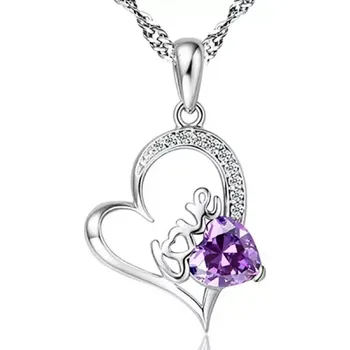 Náhrdelník Lilley Jewelry Náhrdelník Love Heart Violet JN350
