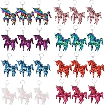 Fally Co. Třpytivý přívěsek na klíče Jednorožec s flitry