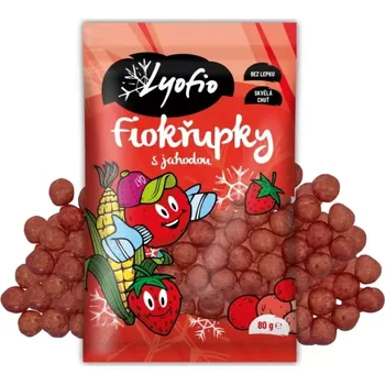 Lyofio Kukuřičné křupky – jahoda 80 g (Expirace: 19.8. 2026)