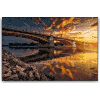 Diamantové malování Diamantové malování - Most nad Dunajem Velikost: 40x60cm, Rámování: Pouze srolované plátno, Diamanty: Čtvercové