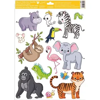 Okenní dekorace Velká okenní fólie zvířátka 30 x 42 cm hroch