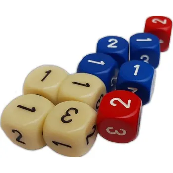 Příslušenství k deskovým hrám Chessex Kostka 6 stran, 16 mm jednobarevná (1-2-3)