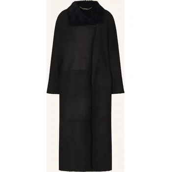 Dámský kabát Nour Hammour Dámský Kožený Kabát Birthday, černá, 34