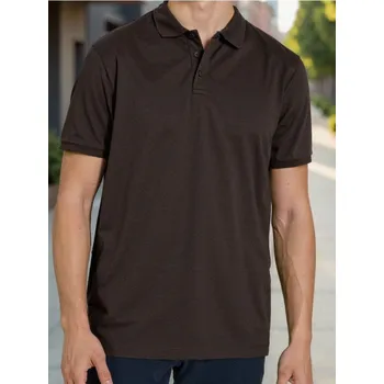 Pánské tričko Sinsay - Polo - hnědá - 555EY-98X - 555EY-98X-L