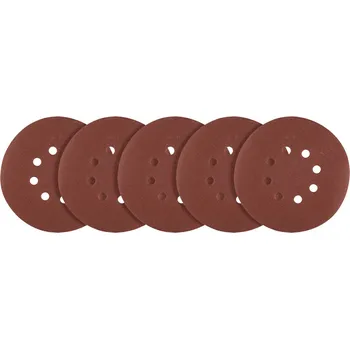 Příslušenství k brusce Graphite Brusné kotouče se suchým zipem 150 mm, P180, 5 ks, s 8 otvory