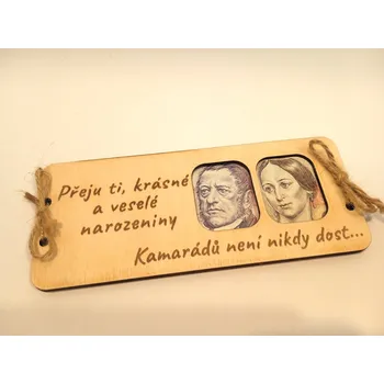 Dary dřeva Obálka na peníze- narozeniny -2 okýnka