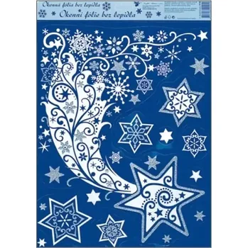 Okenní dekorace Anděl Okenní fólie vánoční s glitry Kometa 38 x 30 cm