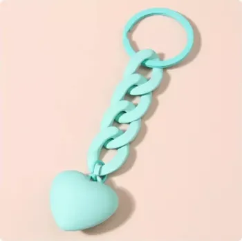 Fally Co. Přívěsek na klíče Srdce zelenkavá