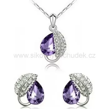Souprava šperků Swarovski Elements souprava lístečky purple SWS410