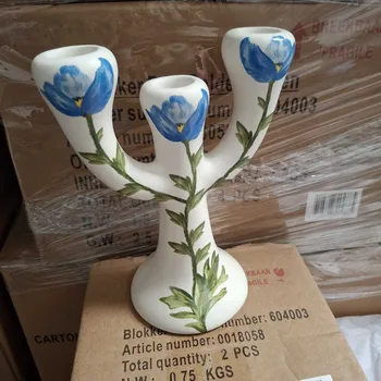 Talíř blokker svícen 3ramenný – Bistro – modrá/zelená 0018058