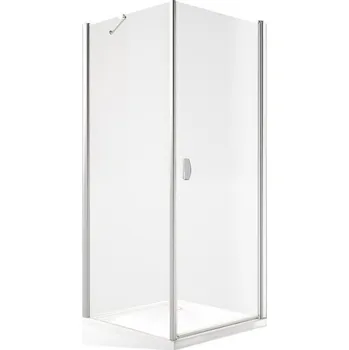 Roth DCO1+DB Čtvercový nebo obdélníkový sprchový kout 80x80 cm, otevírací dveře s pevnou stěnou, brillant/transparent, DCO80-DB80