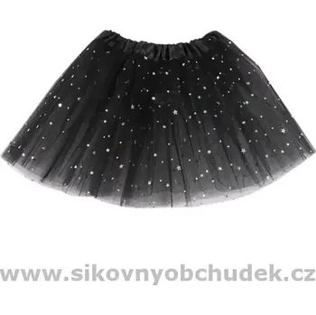 Dívčí sukně Luliu Dívčí tylová sukně černá se třpytkami 3-7 let OP856