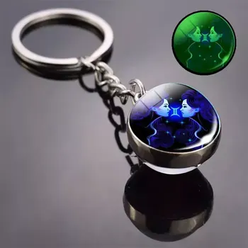 QINOOO Klíčenka Znamení zvěrokruhu Blíženci