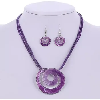 Souprava šperků Sada bižuterie smalt fialová