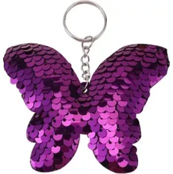 Fally Co. Klíčenka motýl s flitry fialová