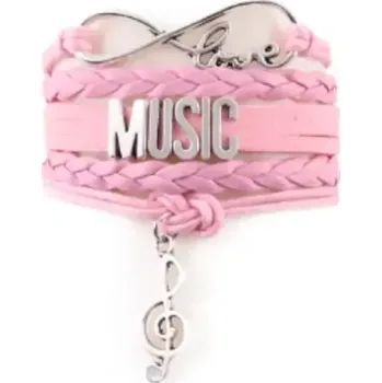 Náramek Fally Dámský náramek víceřadý růžový Endless Love for Music