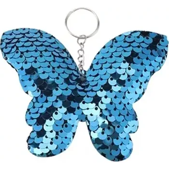Fally Co. Klíčenka motýl s flitry modrá