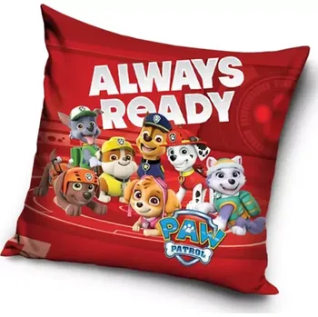 Povlak na dekorativní polštářek Carbotex Povlak na polštářek Tlapková Patrola Always ready 40x40cm
