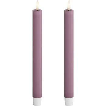 Dekorativní svítidlo DeluxeHomeart Vysoké LED svíčky Light Purple – set 2 ks