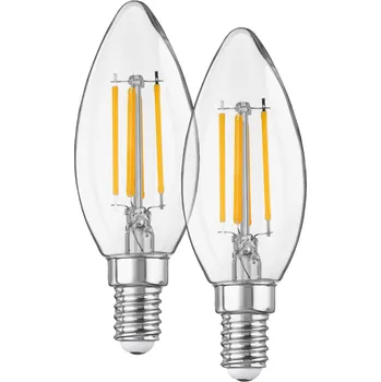 Žárovka LIVARNO home Filamentová LED žárovka, 2 kusy (svíčka E14 4,2 W, 2 kusy)