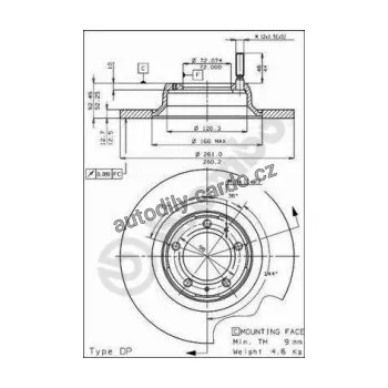 Brzdový kotouč Brzdový kotouč BREMBO 08.4070.20 - ALFA ROMEO