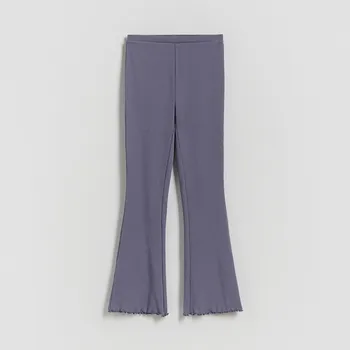 Dívčí kalhoty Reserved - Legíny z žebrovaného žerzejového úpletu - modrá - 957FF-55X - 957FF-55X-116