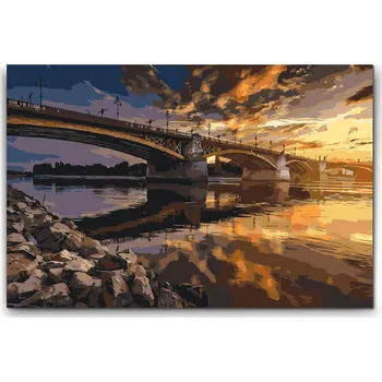 Malování podle čísel - Most nad Dunajem Velikost: 40x60cm, Rámování: Pouze srolované plátno