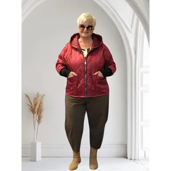 Dámská cargo bunda Verona podzimní dámská bunda s kapucí Barva: Bordo, Size system: One size