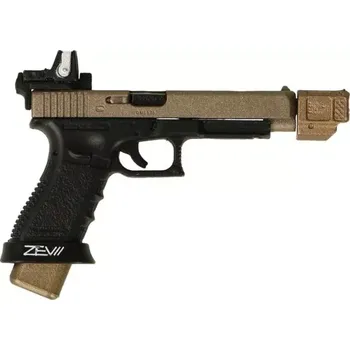 Doplněk k figurce Zbraň pro 1/6 figurky 9mm Glock 34 Pistolet with RMR Mini Red Dot Sight and Silencer (Beige)