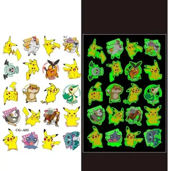 Tetování Glow Tattoo Tetování svítící ve tmě Pokémoni 20 ks