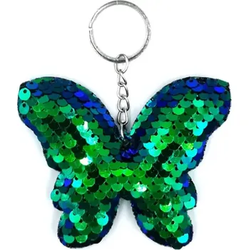 Fally Co. Klíčenka motýl s flitry zelená