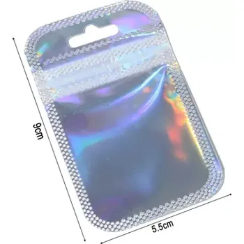 Unique Znovuuzavíratelný dárkový sáček holografický 5,5 x 9 cm