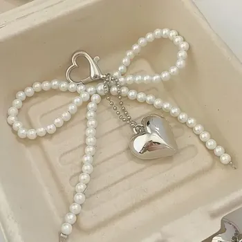 Cackey Přívěsek na klíče, kabelku Srdce v perličkách