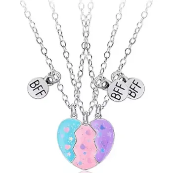 Náhrdelník Lilley Jewelry Náhrdelník BFF pro 3 Srdíčka a hvězdičky