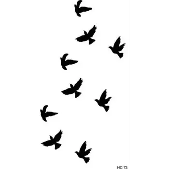 Tetování Tetování dočasné ptáci 6 x 10,5 cm černé