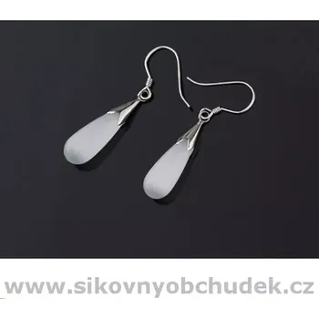 Náušnice Fally Visací náušnice opál bílé JE927