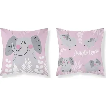 Povlak na dekorativní polštářek Detexpol Povlak na polštářek Slon Jungle pink 40x40