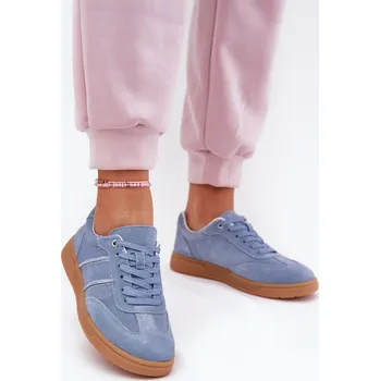 Dámské tenisky Dámské Nízké Sněrovací Tenisky Z Semiše Paliana Barva: Modrá, Velikost: 37